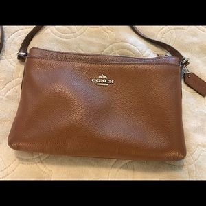 Coach Journal Crossbody 53357 Pebble Leather Brown